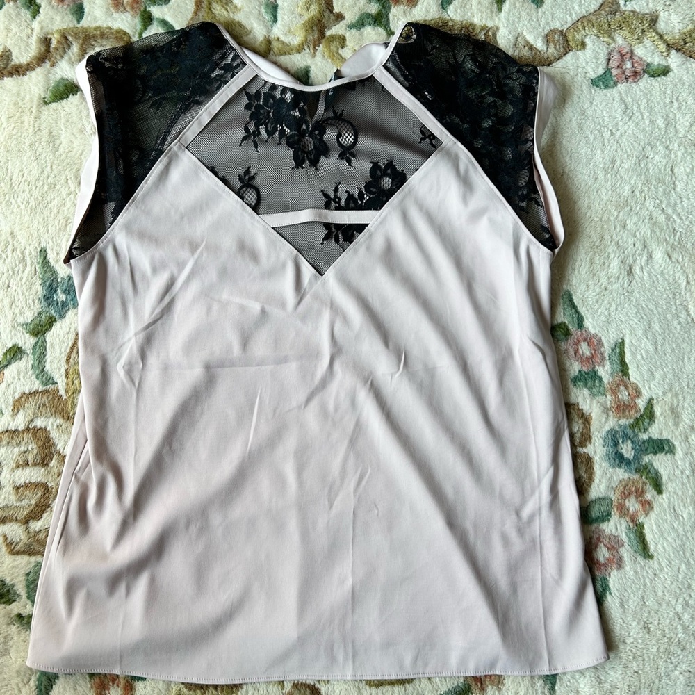 Satin and lace work top